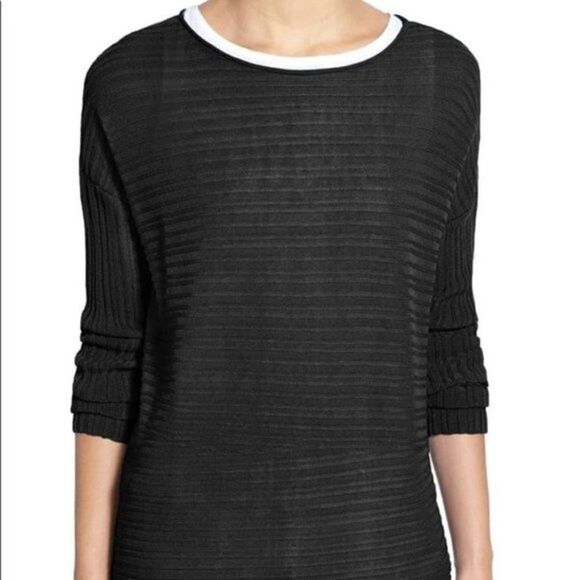 Eileen Fisher Asymmetrical Ribbed Tencel Pullover Sweater Size Small Petite - Picture 3 of 13